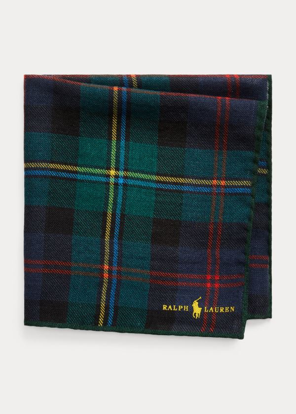 Polo Ralph Lauren Tartan Wool Pocket Square Herre Danmark (RPKOD2610)